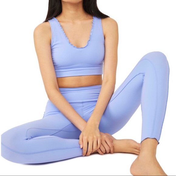 Free People Pants - NO OFFERS FREE PEOPLE MOVEMENT blue Hearts A Flutter high waisted leggings M